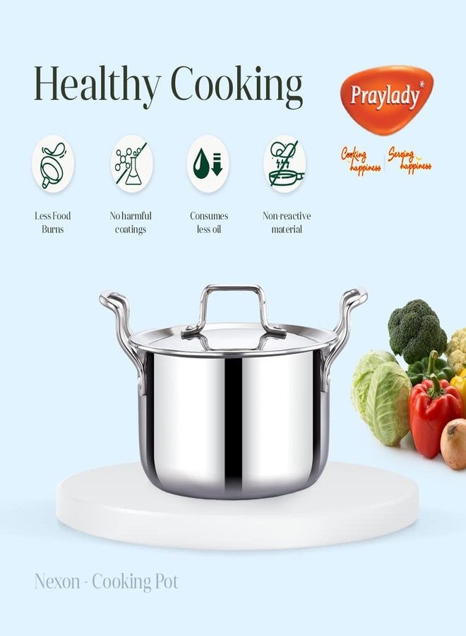 Praylady Nexon Series Triply 20 cm/2.0 L Stock Pot with SS Lid | Healthy, Non Toxic | Casserole | Biryani Pot | Sauce Pot | Induction Friendly | Stay Cool Handle - Image 4